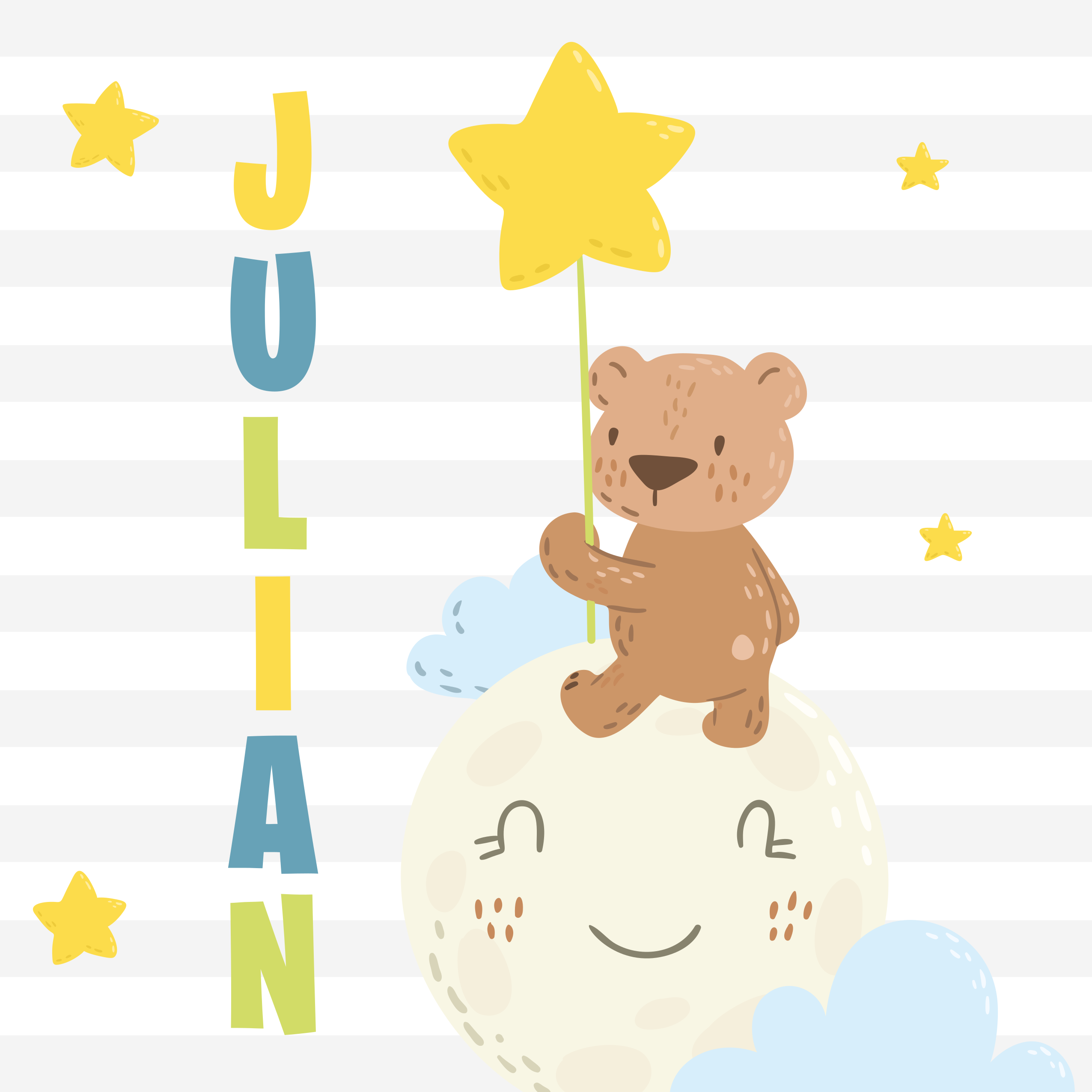 乙烯基地毯名称星星熊伴随 - TenStickers