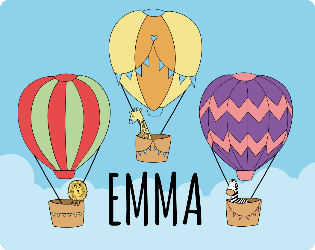 乙烯基地毯名称五彩热气球 - TenStickers