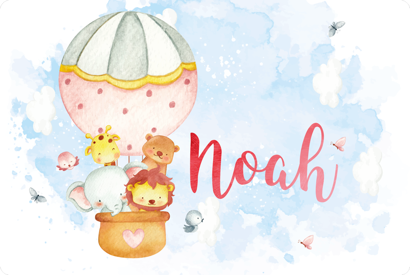 乙烯基地毯托儿所与名字的气球冒险 - TenStickers