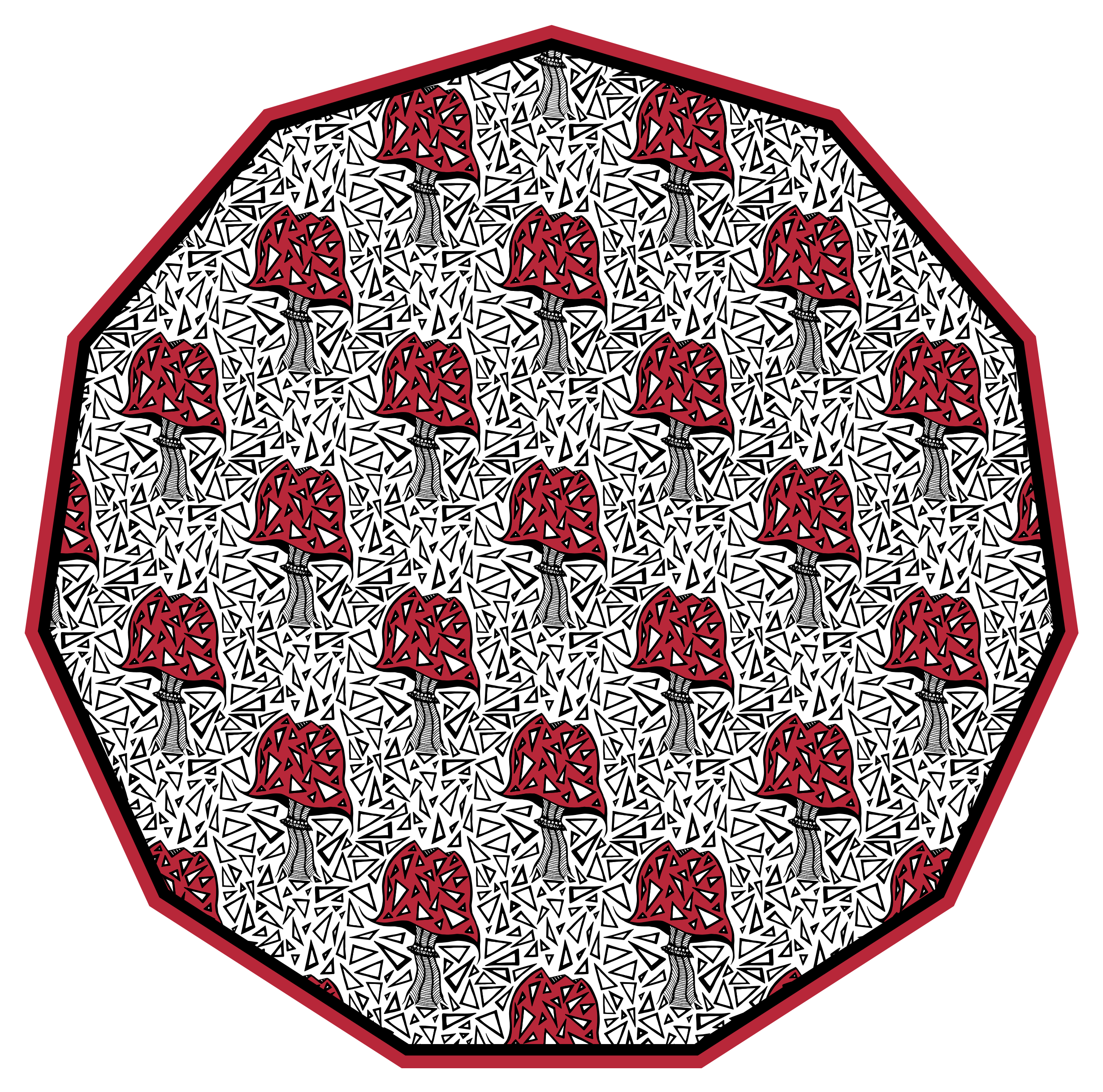 乙烯基地毯特性艺术蘑菇图案 - TenStickers