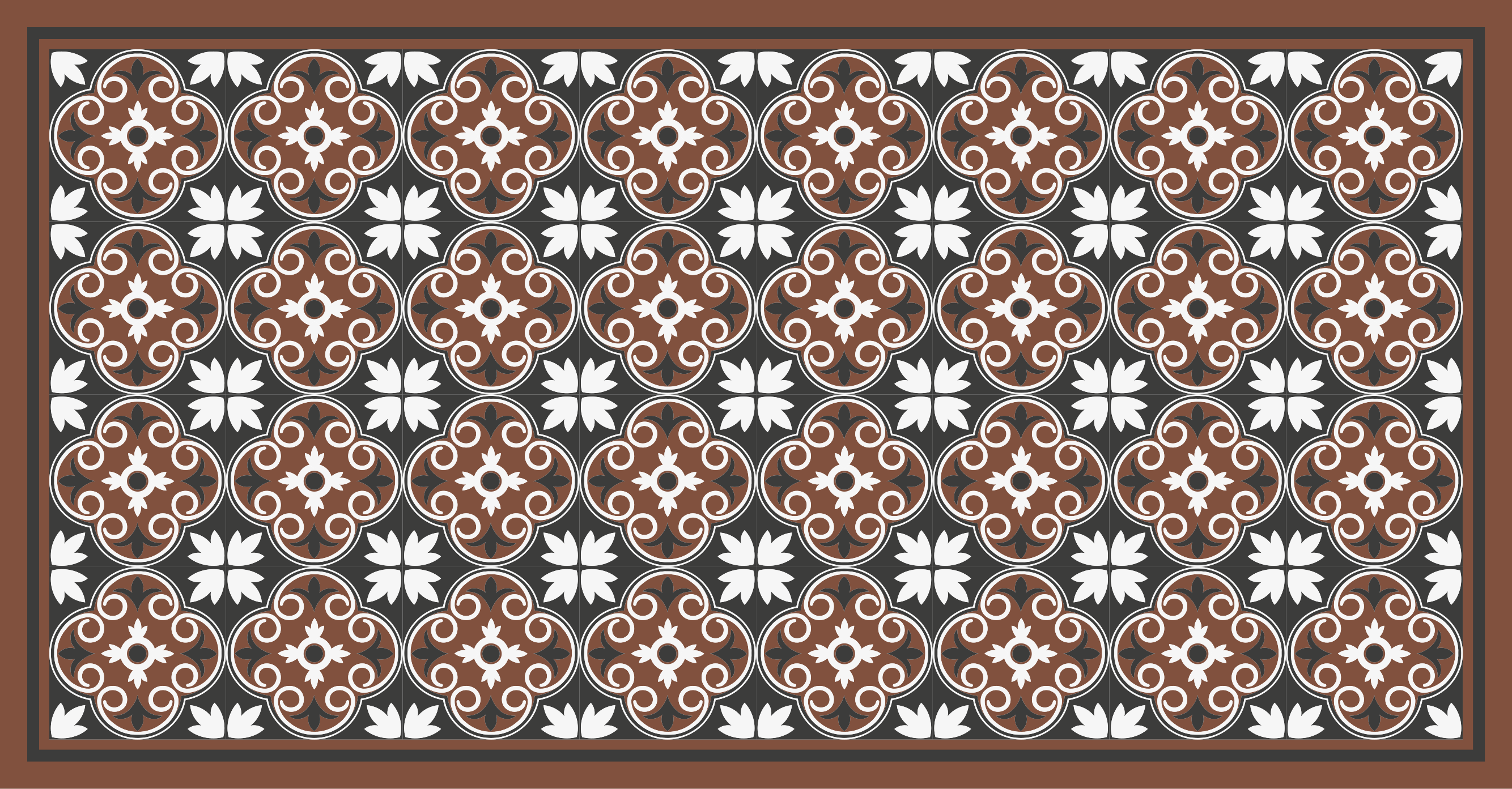 乙烯基地毯镶嵌 复杂的花卉布置 - TenStickers