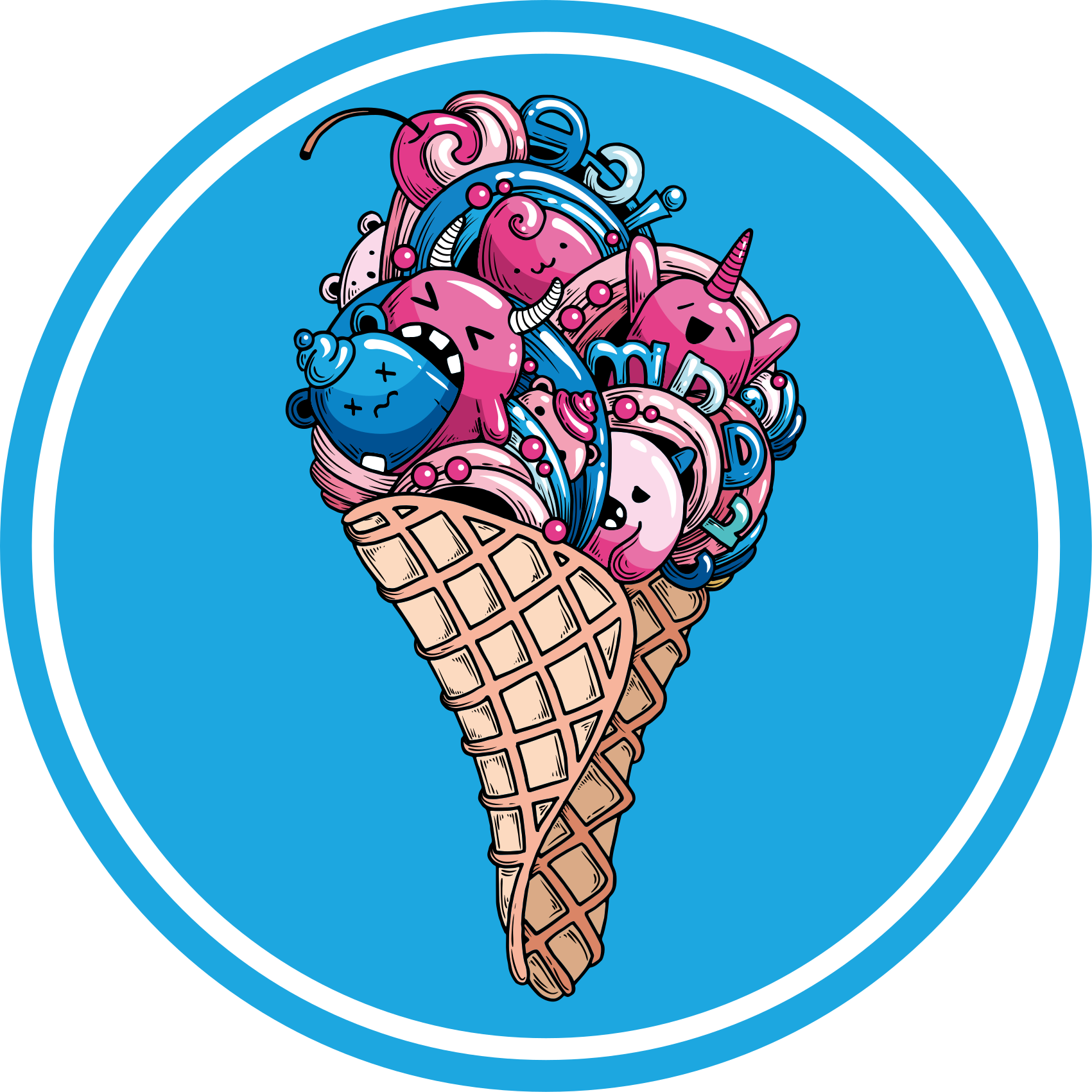 圆形乙烯基地毯冰淇淋乐趣 - TenStickers