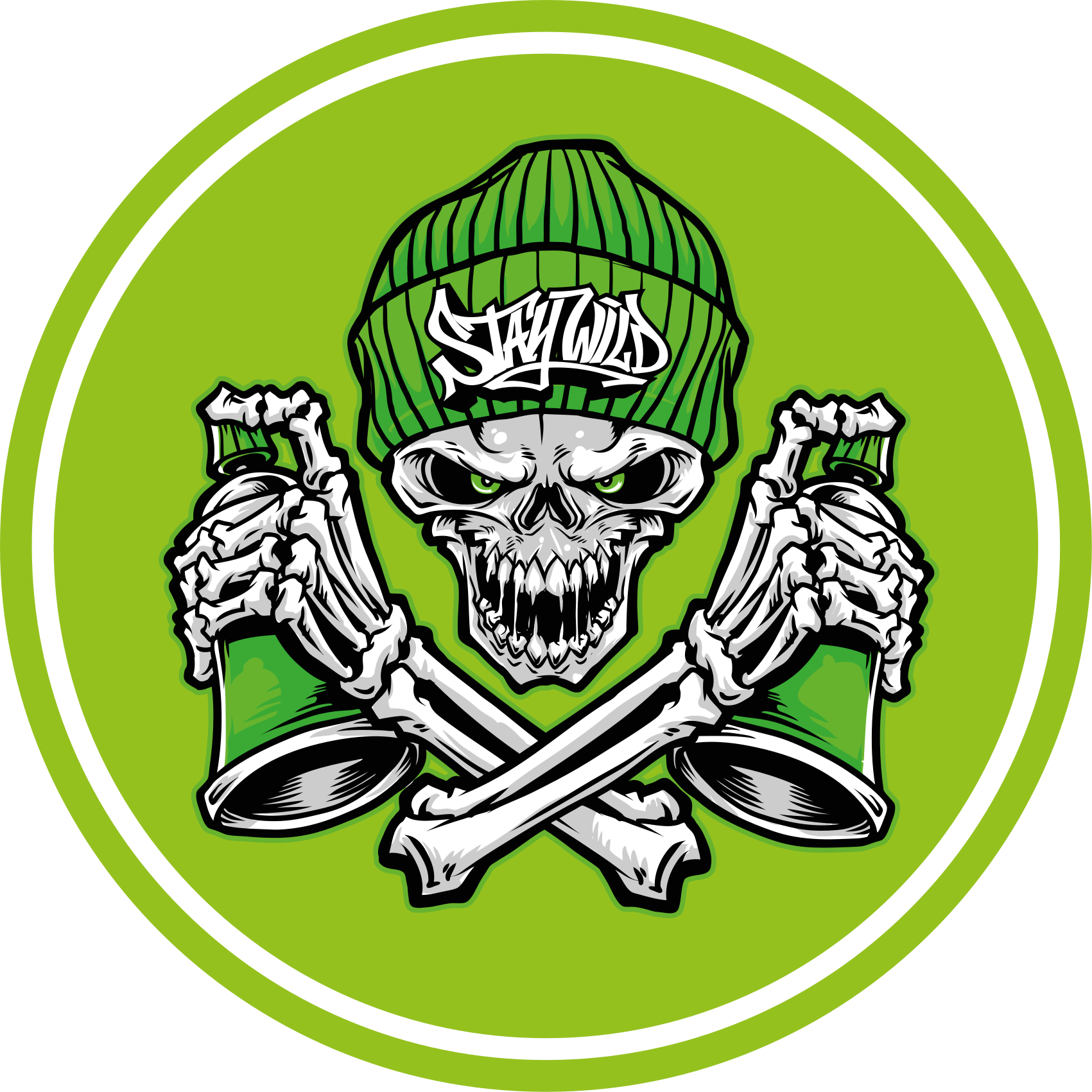 圆形乙烯基地毯骷髅与饮品 - TenStickers