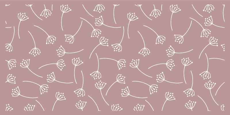 乙烯基地毯特性柔和花卉图案 - TenStickers