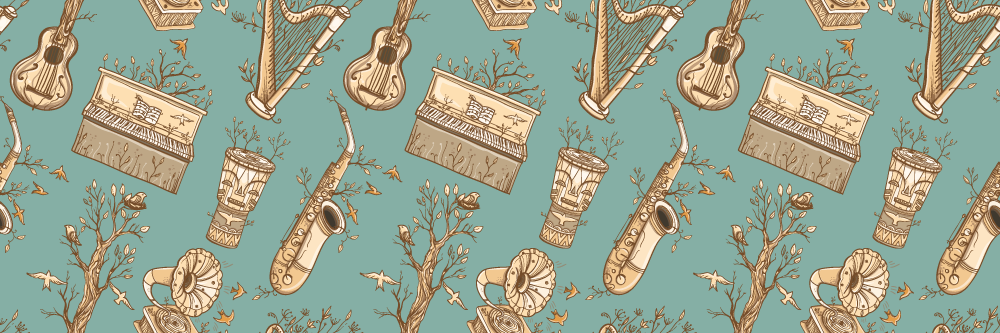 乙烯基地毯与乐器创意完美结合 - TenStickers