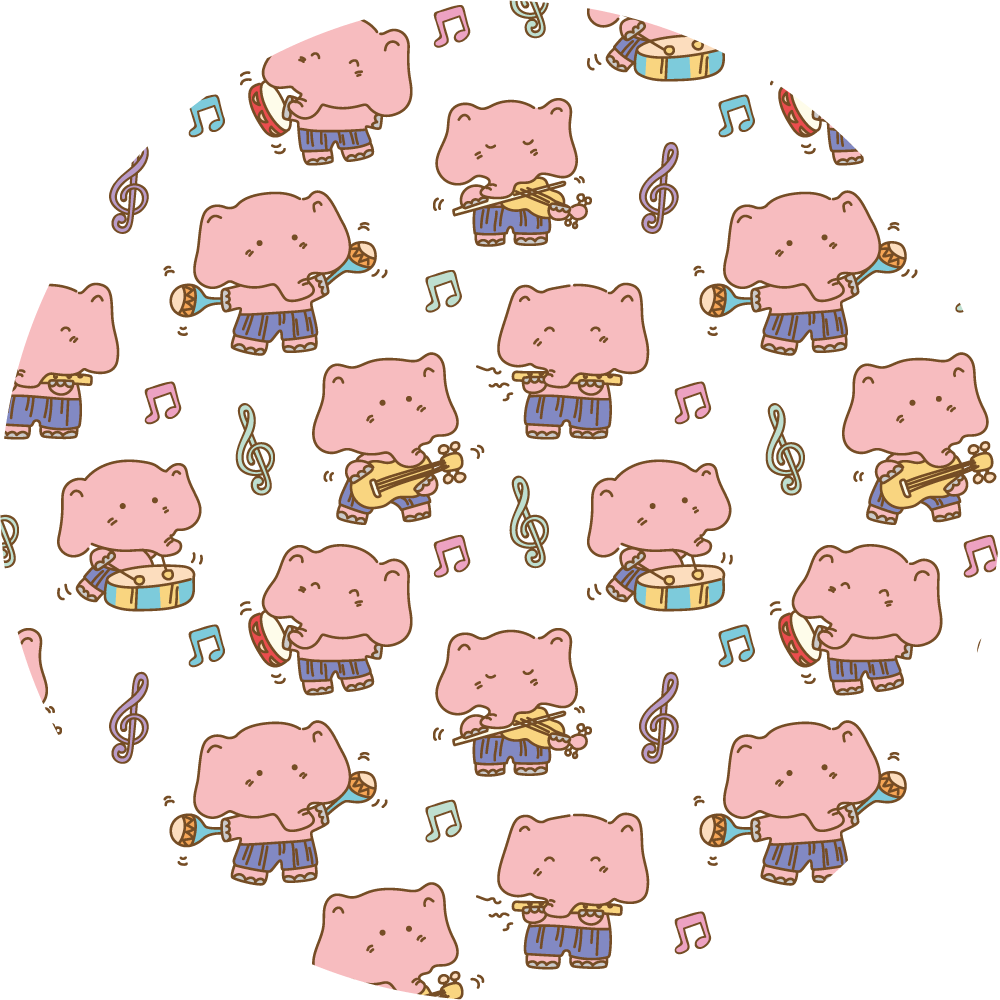 乙烯基地毯动物 音乐大象的乐趣 - TenStickers