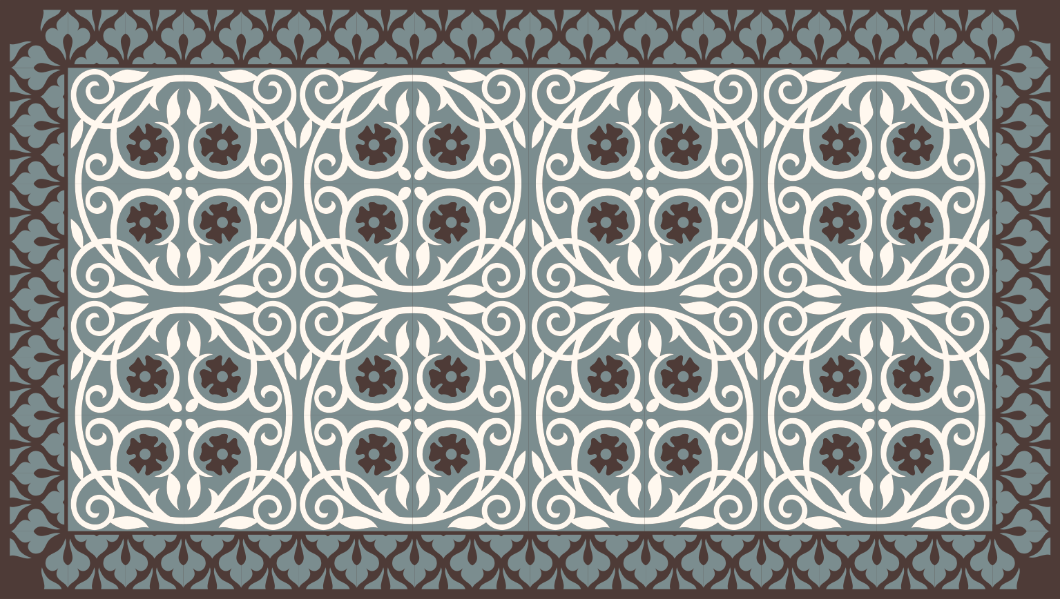 乙烯基地毯浴室花卉元素布置 - TenStickers