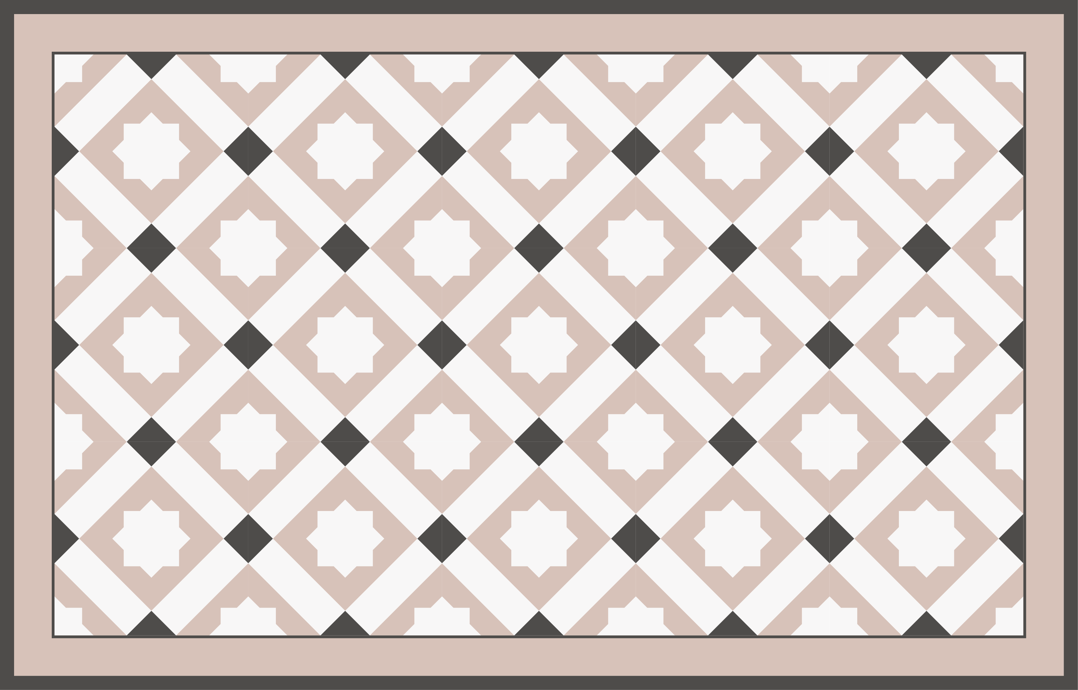 米色和深灰色星星图案瓷砖地毯 - TenStickers