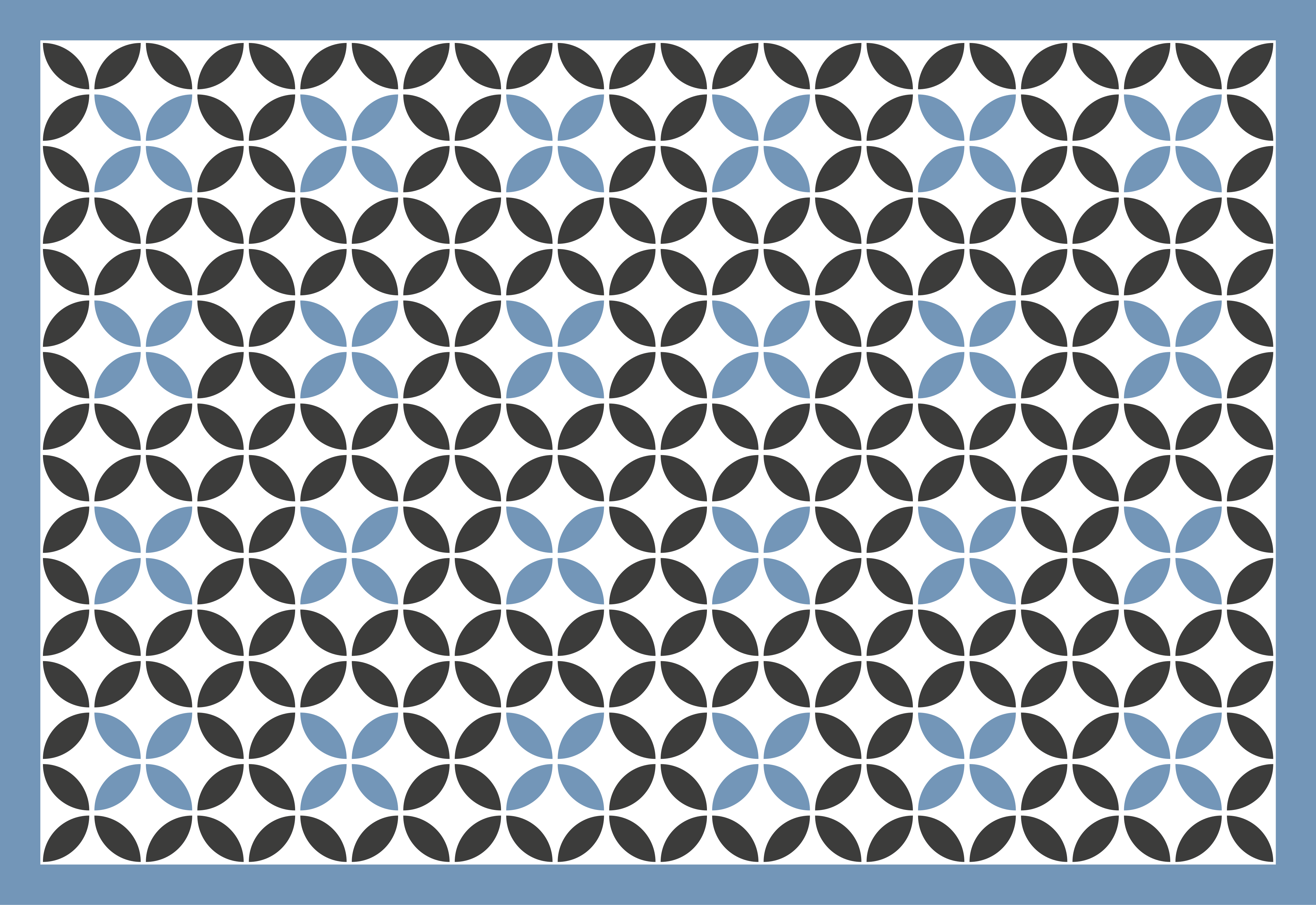 乙烯基地毯几何覆盖蓝色圆形图案 - TenStickers