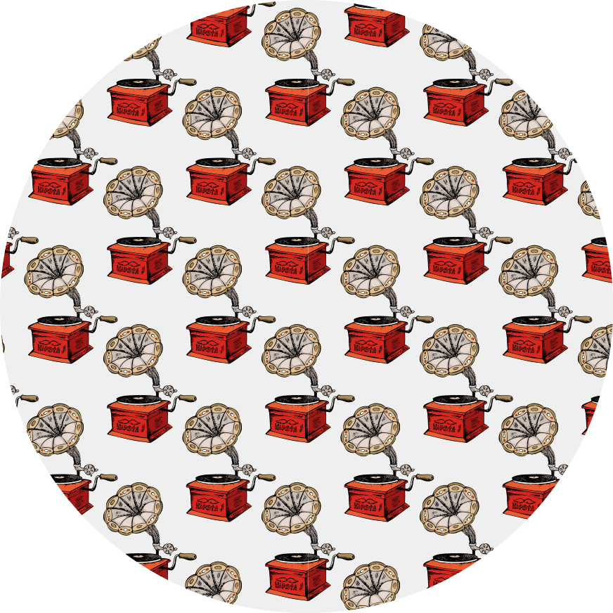 复古留声机图案圆形地毯 - TenStickers