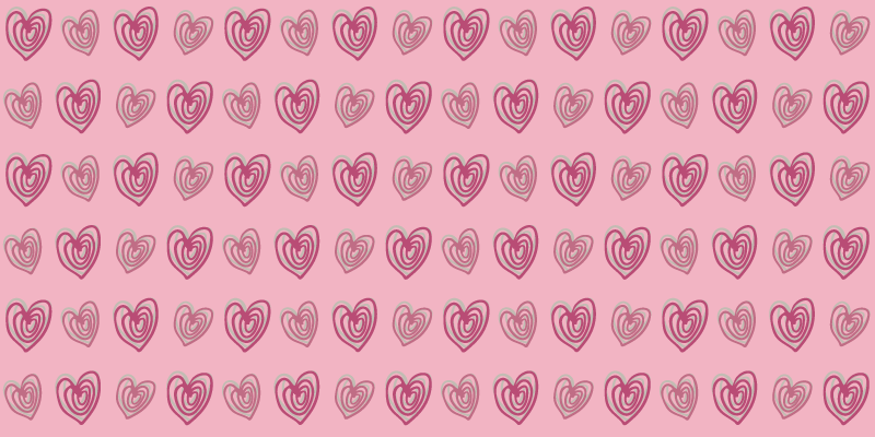 乙烯基地毯粉色心形涂鸦图案 - TenStickers