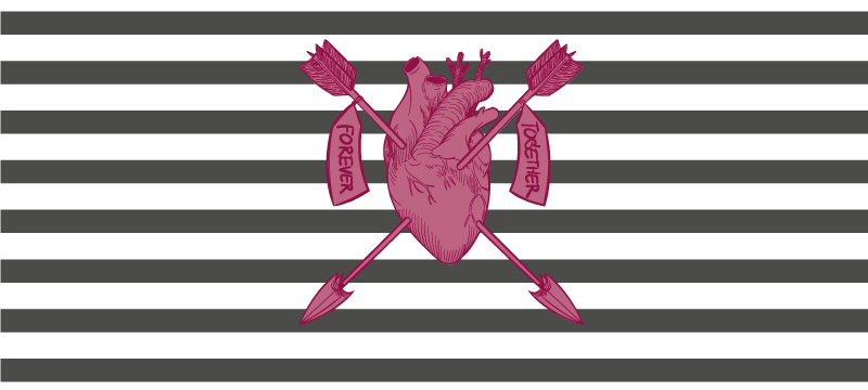 乙烯基地毯与心箭相连 - TenStickers