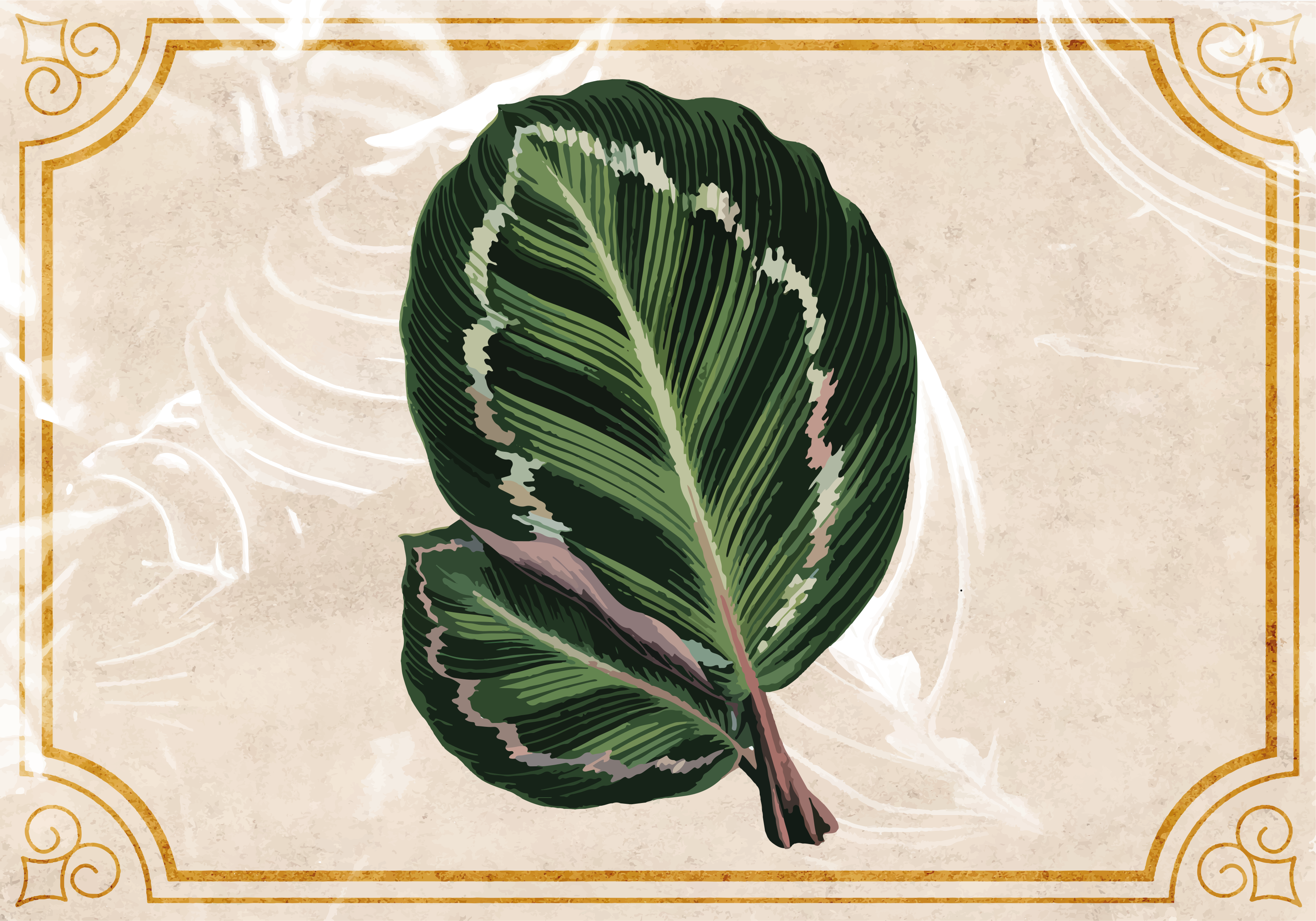 乙烯基地毯特性展现叶子图案优雅 - TenStickers