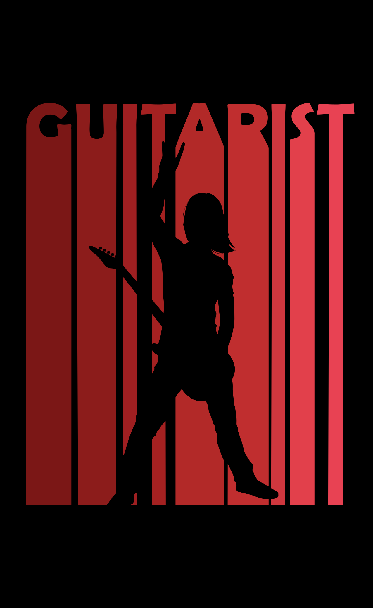 吉他手音乐家侧影现代地毯 - TenStickers