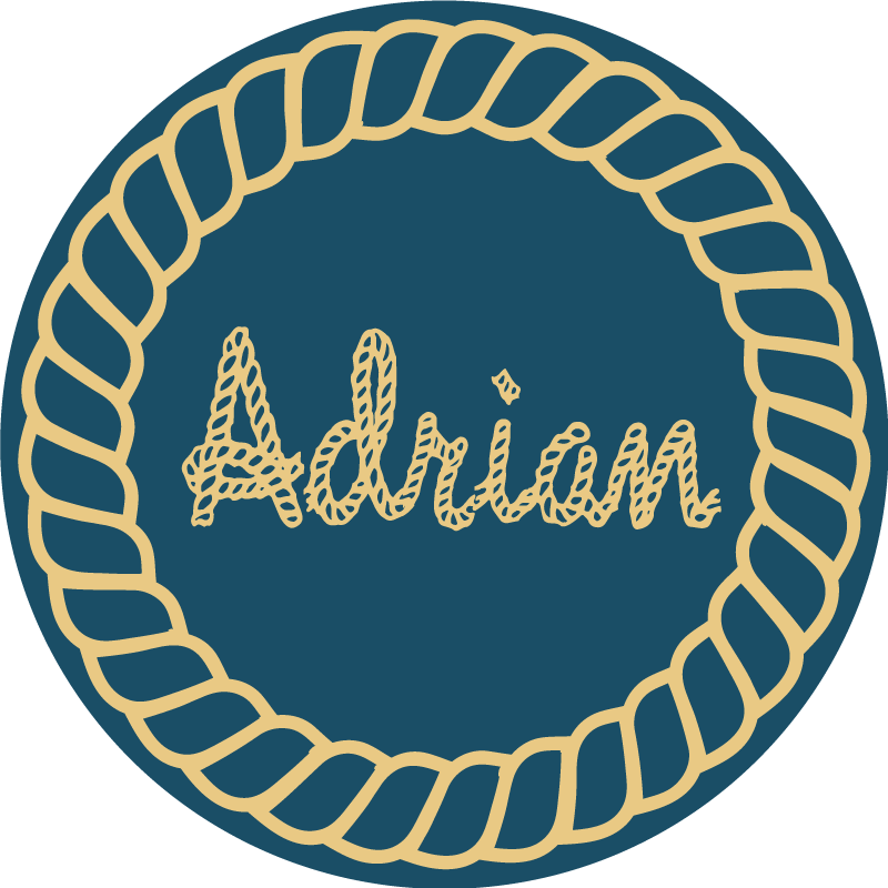 乙烯基地毯 圆形航海名称 - TenStickers