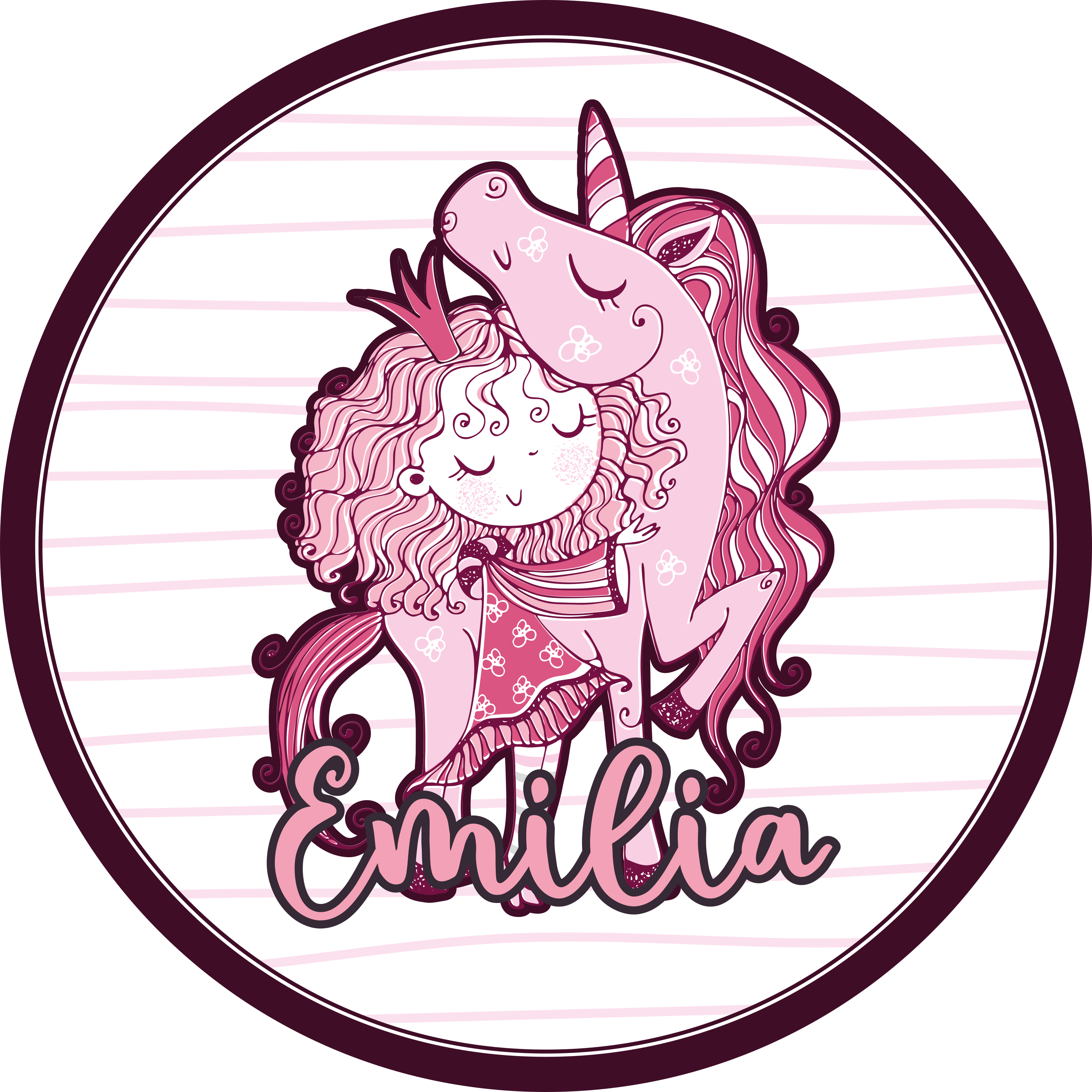 乙烯基地毯名称可爱独角兽双人组合 - TenStickers