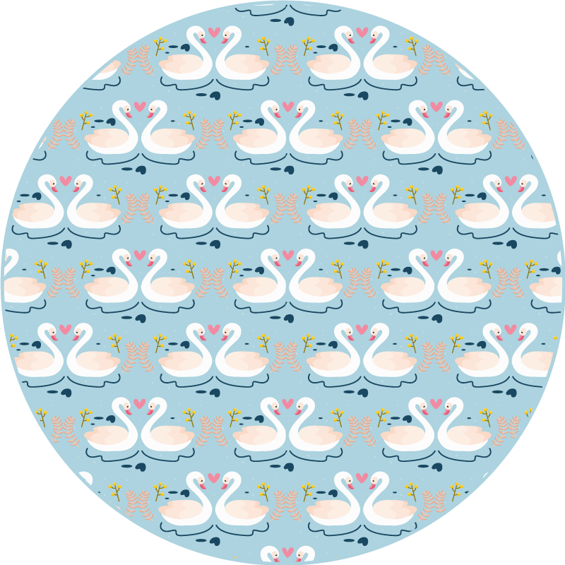 乙烯基地毯动物 迷人的天鹅图案 - TenStickers