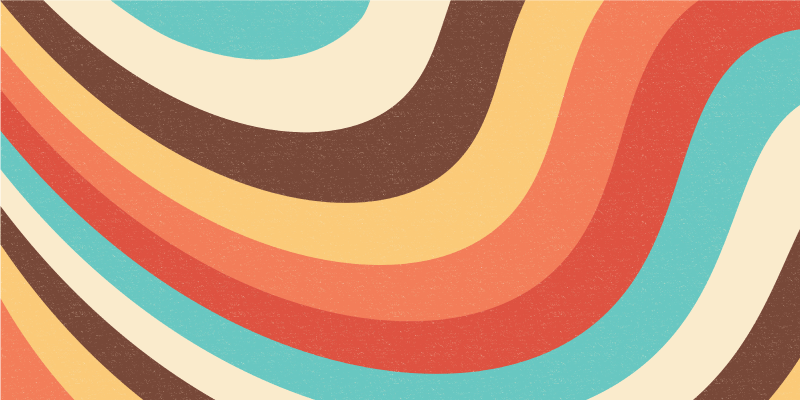 乙烯基地毯复古波浪图案 - TenStickers