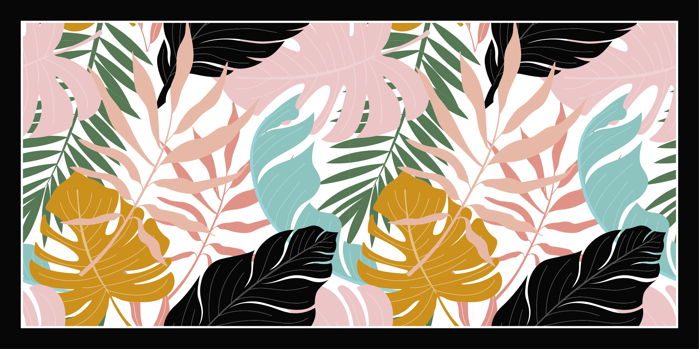 乙烯基地毯特性热带叶子调色板 - TenStickers