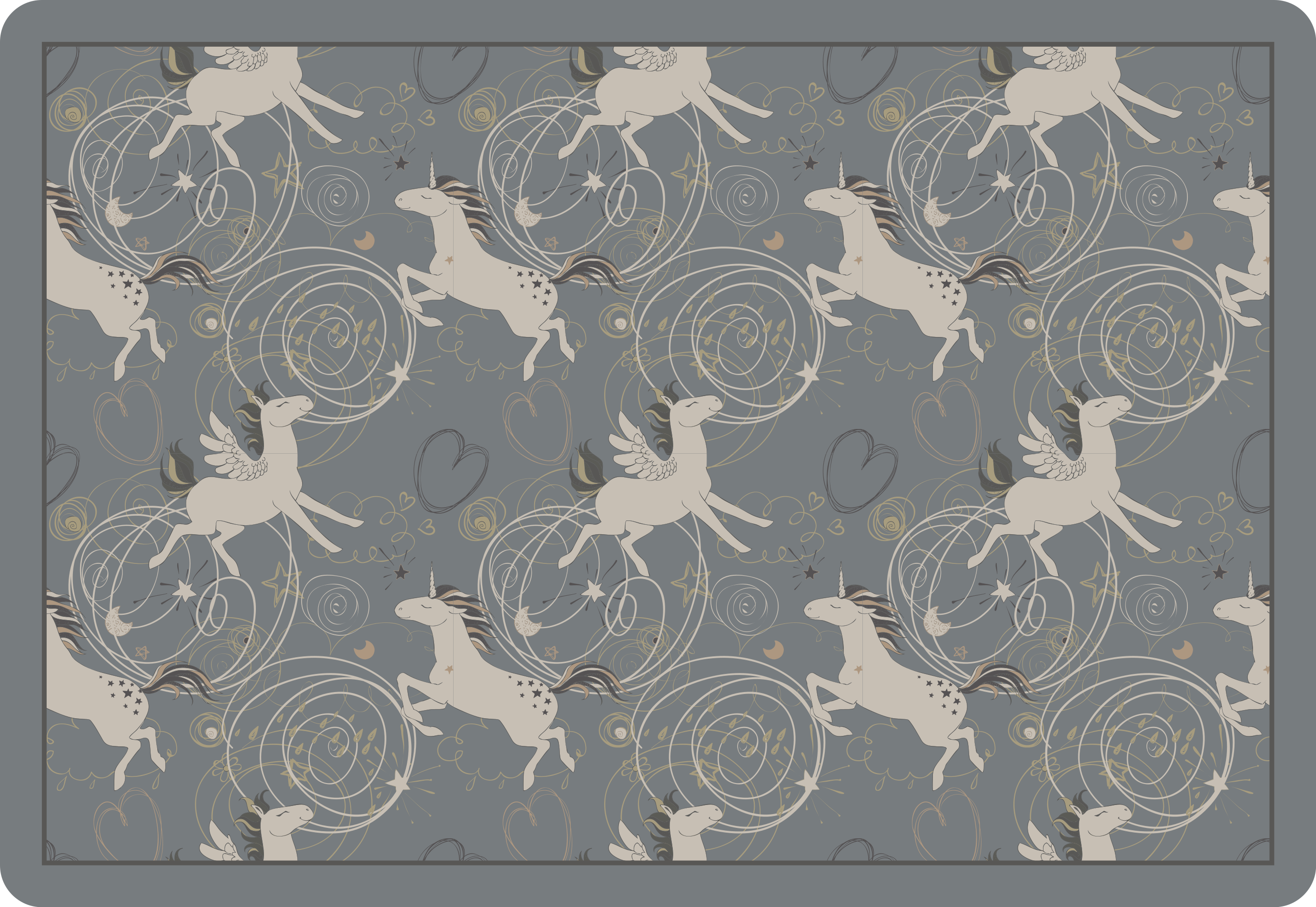 乙烯基地毯 儿童 幻想独角兽设计 - TenStickers