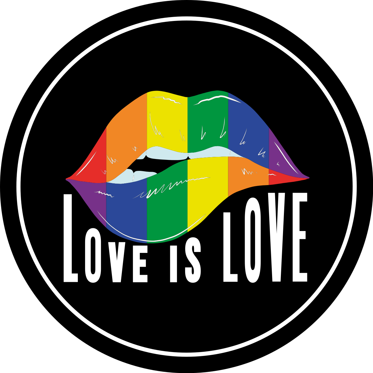 乙烯基地毯与色彩丰富的唇形图案 - TenStickers