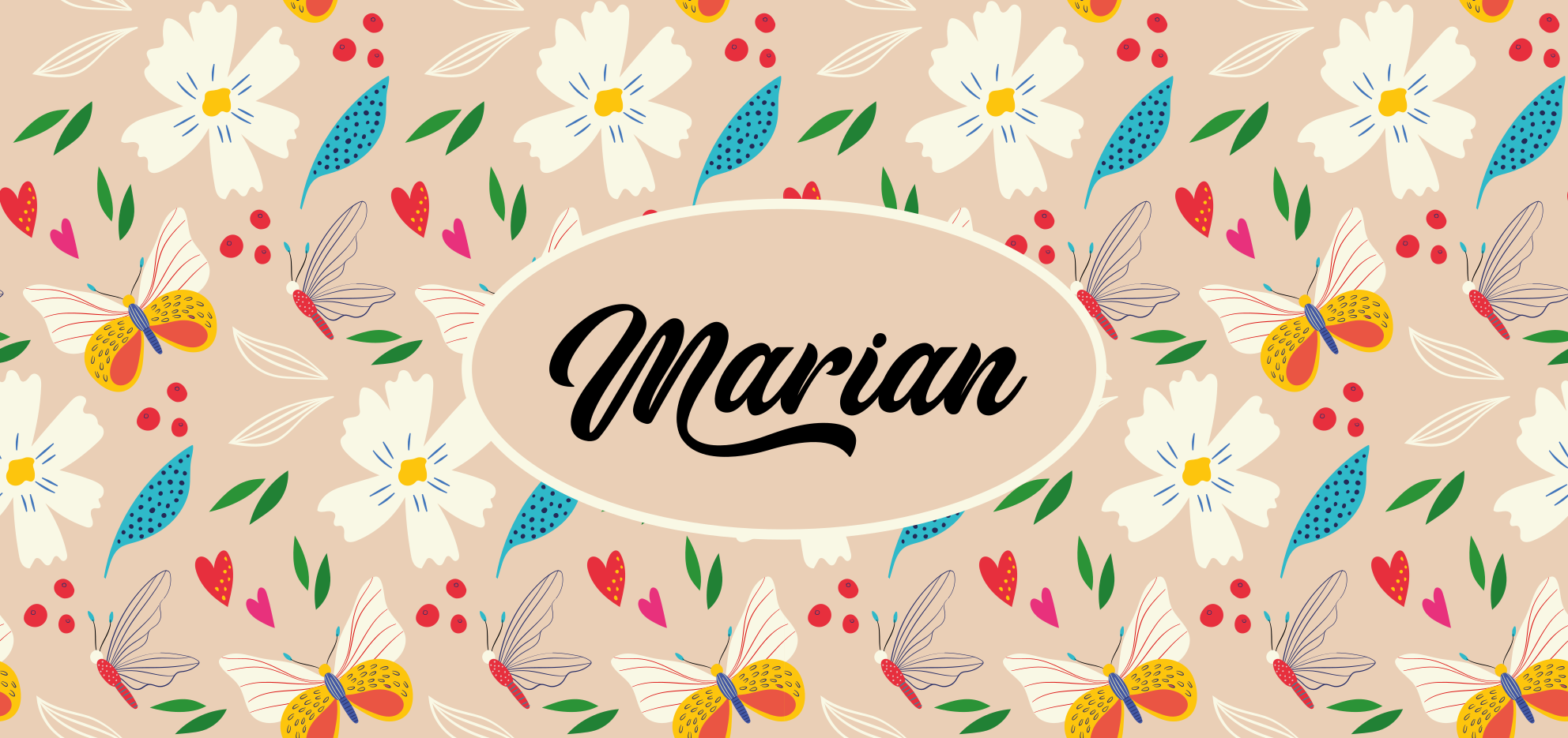 卧室乙烯基地毯定制米色花卉设计 - TenStickers