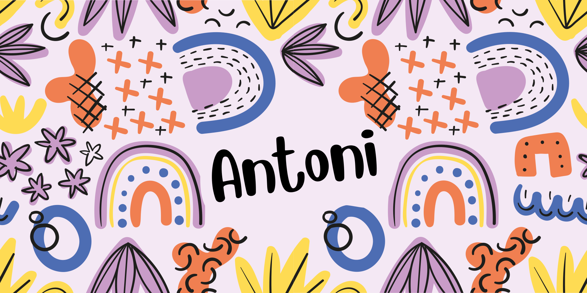 乙烯基地毯 北欧几何图案带名字 - TenStickers