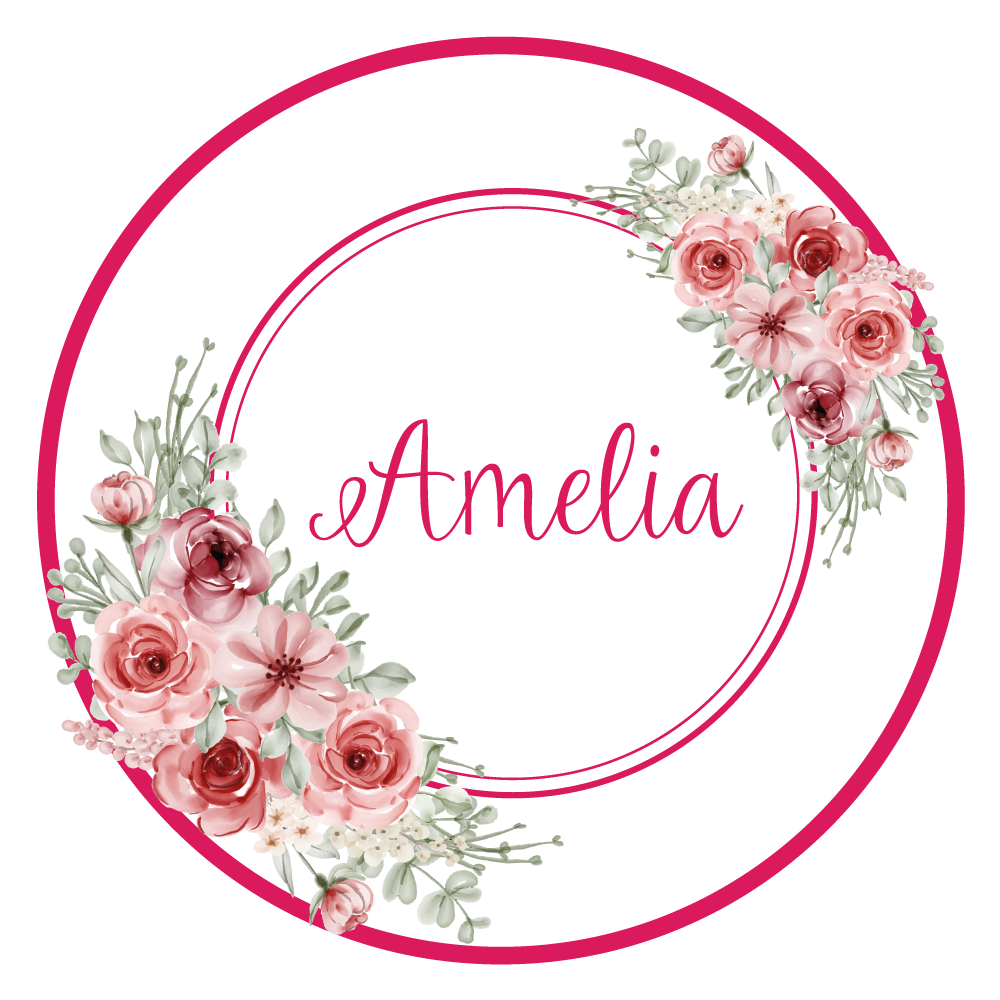 卧室乙烯基地毯花卉字母组合定制姓名 - TenStickers