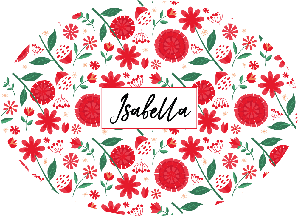 卧室乙烯基地毯定制红色花朵图案 - TenStickers