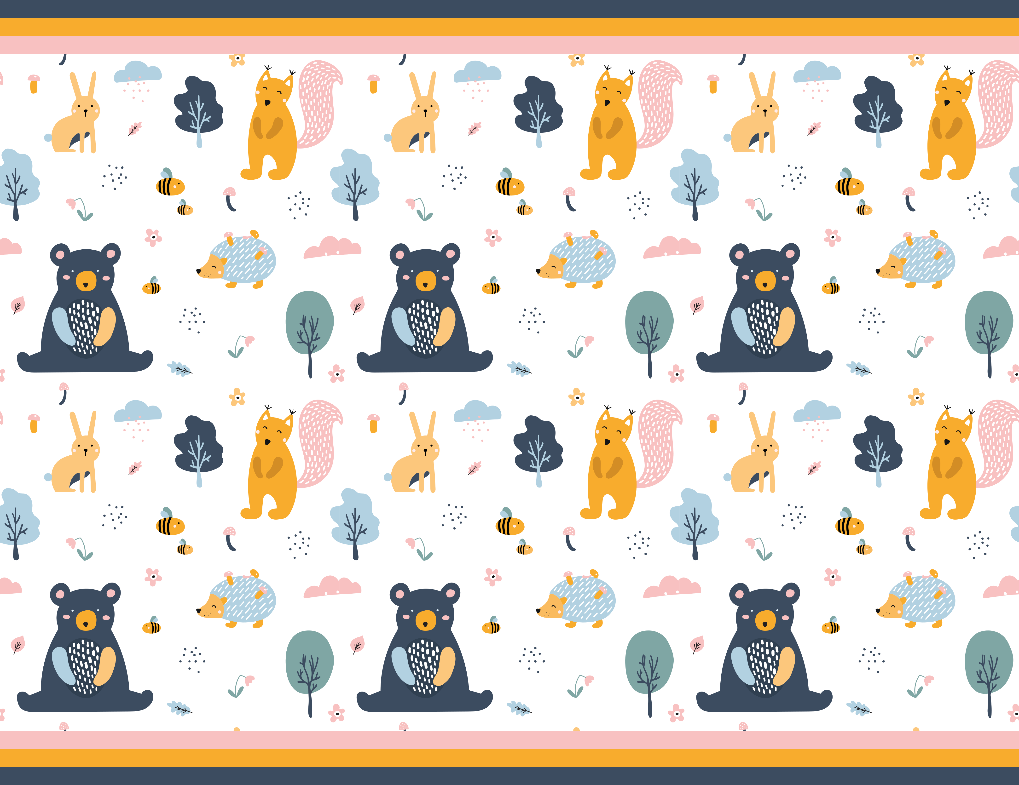 乙烯基地毯 儿童 北欧森林朋友 - TenStickers