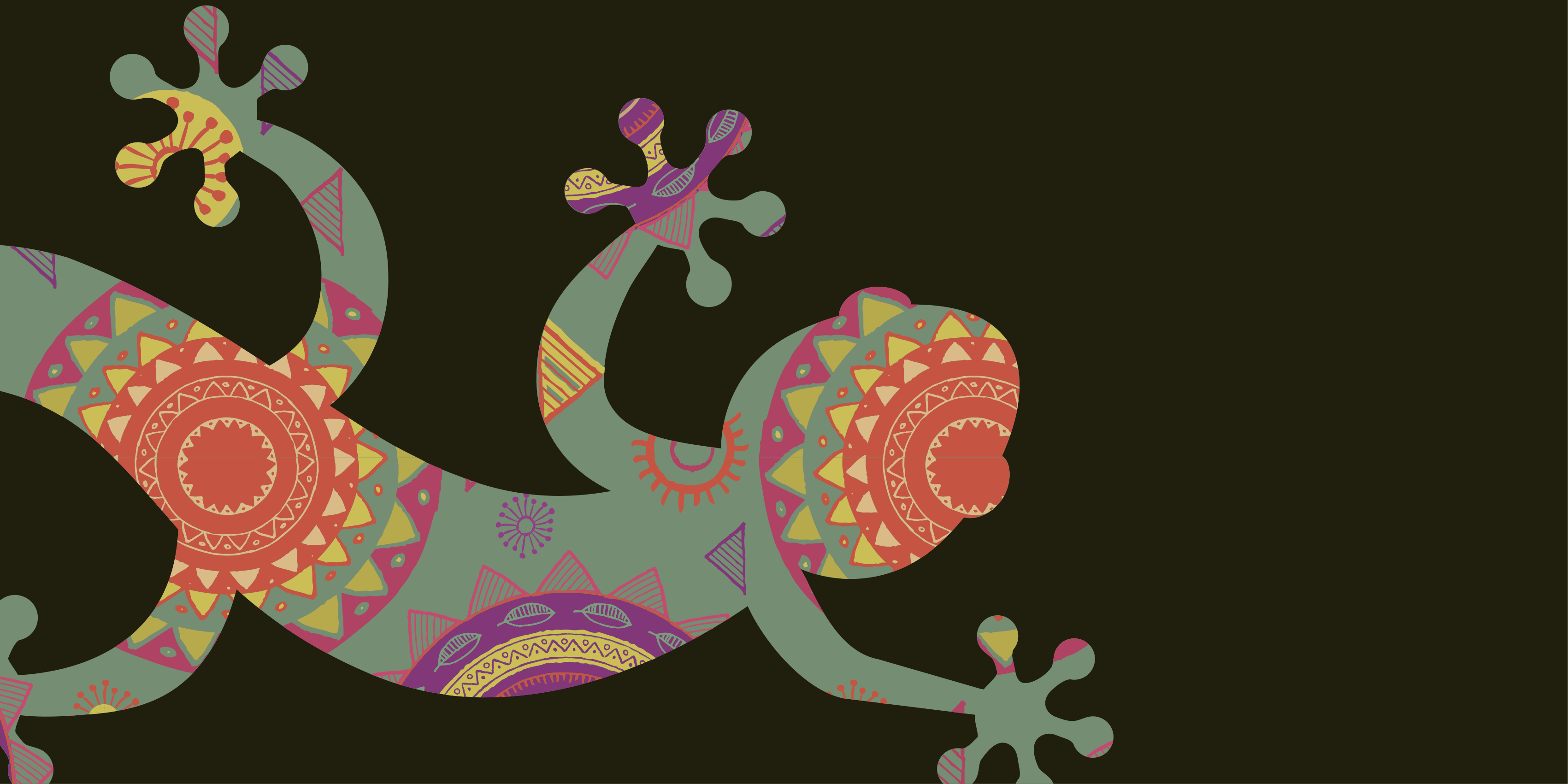 乙烯基地毯色彩斑斓的几何蜥蜴 - TenStickers