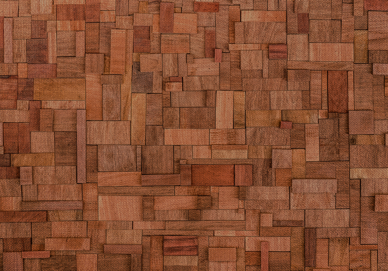 乙烯基地毯木纹温暖方块图案 - TenStickers