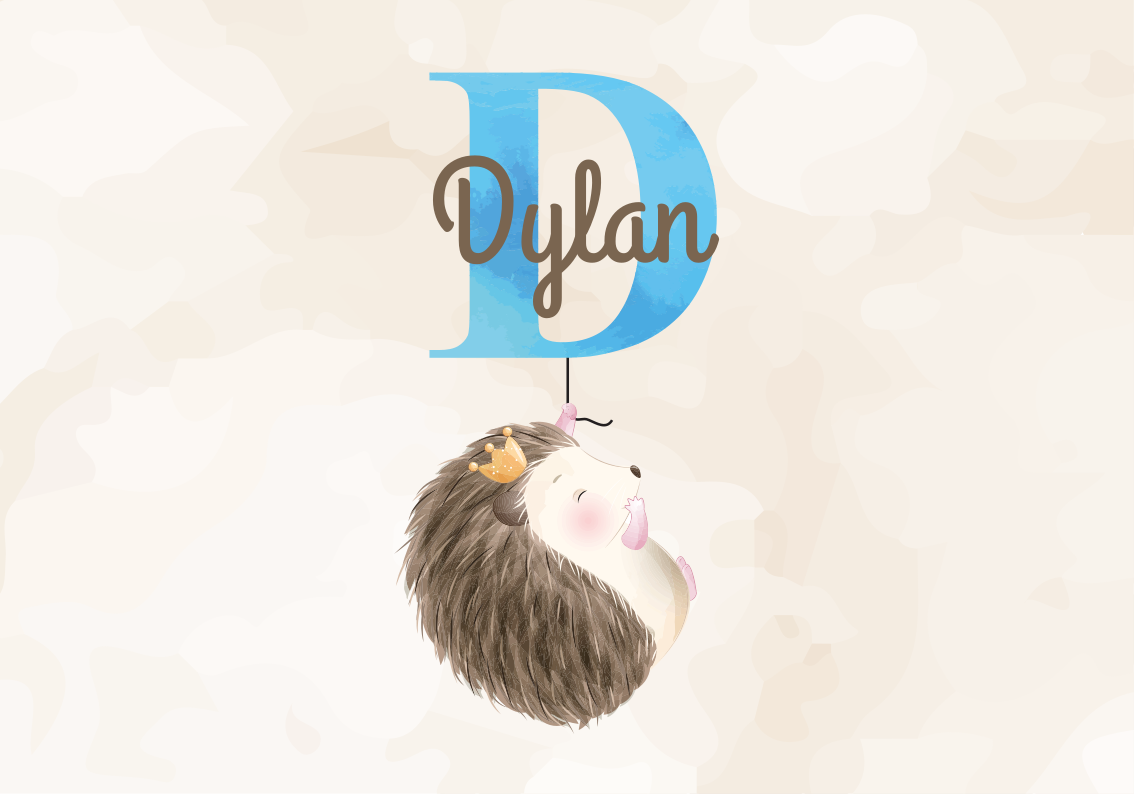 乙烯基地毯名称可爱刺猬首字母 - TenStickers