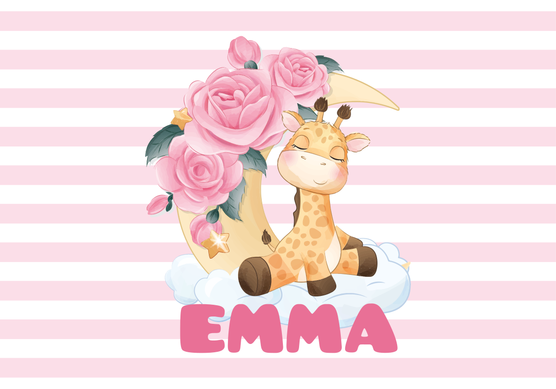 乙烯基地毯托儿所定制快乐长颈鹿 - TenStickers