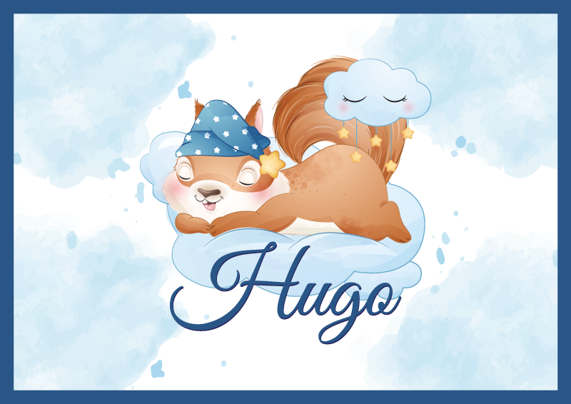 乙烯基地毯名称可爱松鼠的梦境 - TenStickers