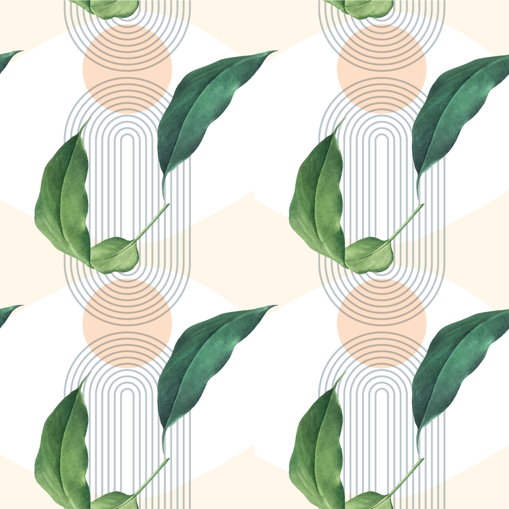 乙烯基地毯特性叶状几何图案 - TenStickers