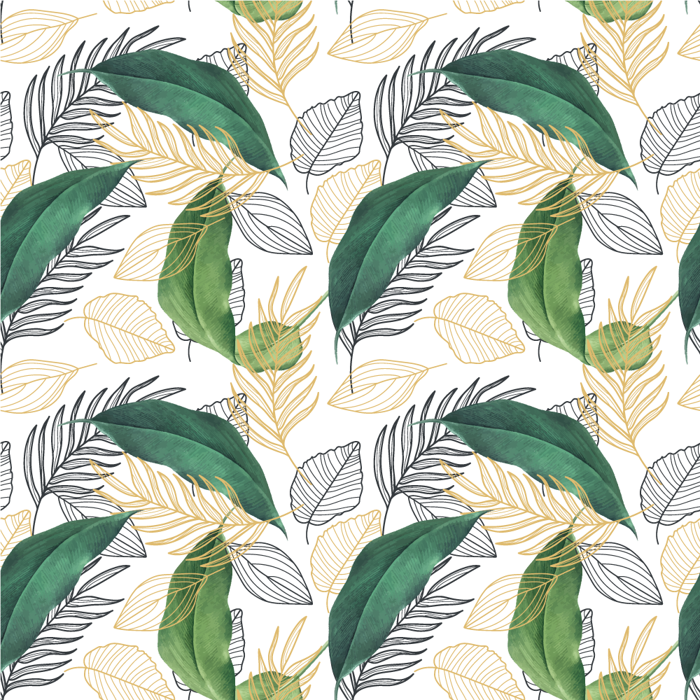 乙烯基地毯特性丰富的绿叶元素 - TenStickers