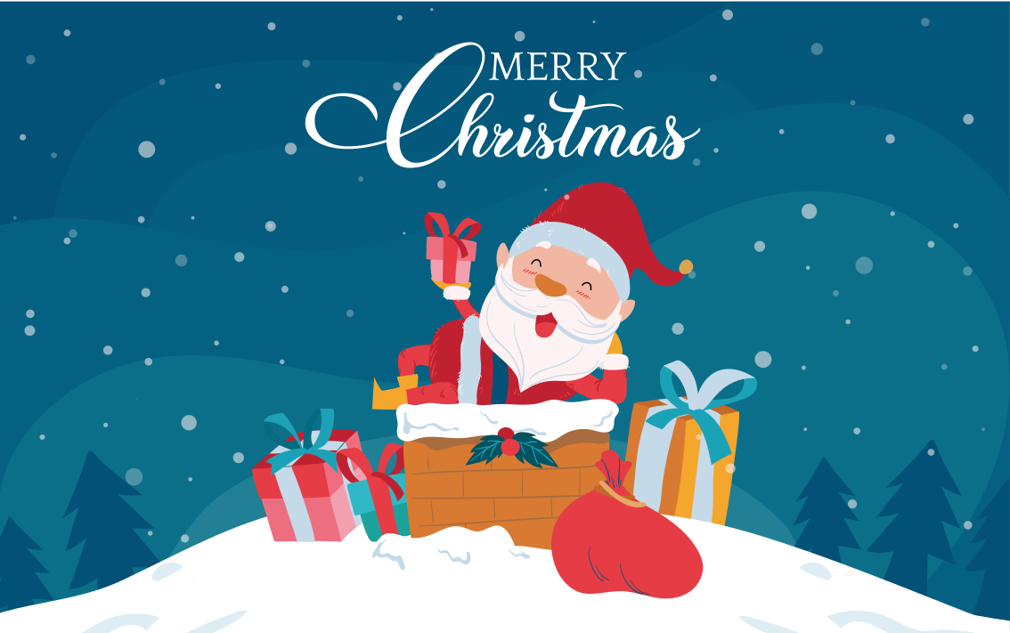 乙烯基地毯圣诞欢乐圣诞老人氛围 - TenStickers