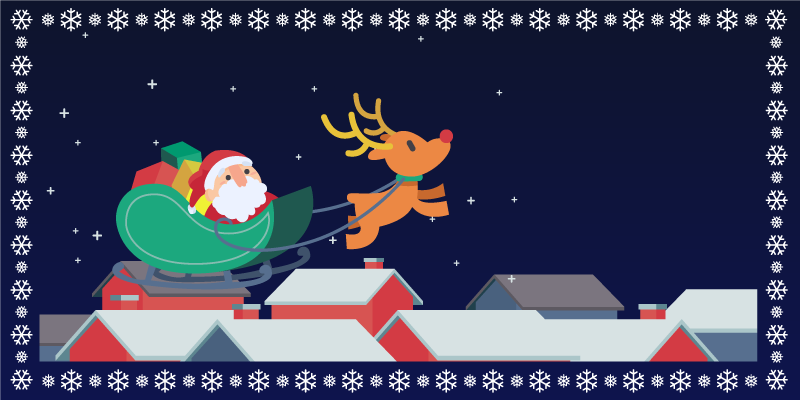乙烯基地毯万圣节圣诞老人雪橇之旅 - TenStickers