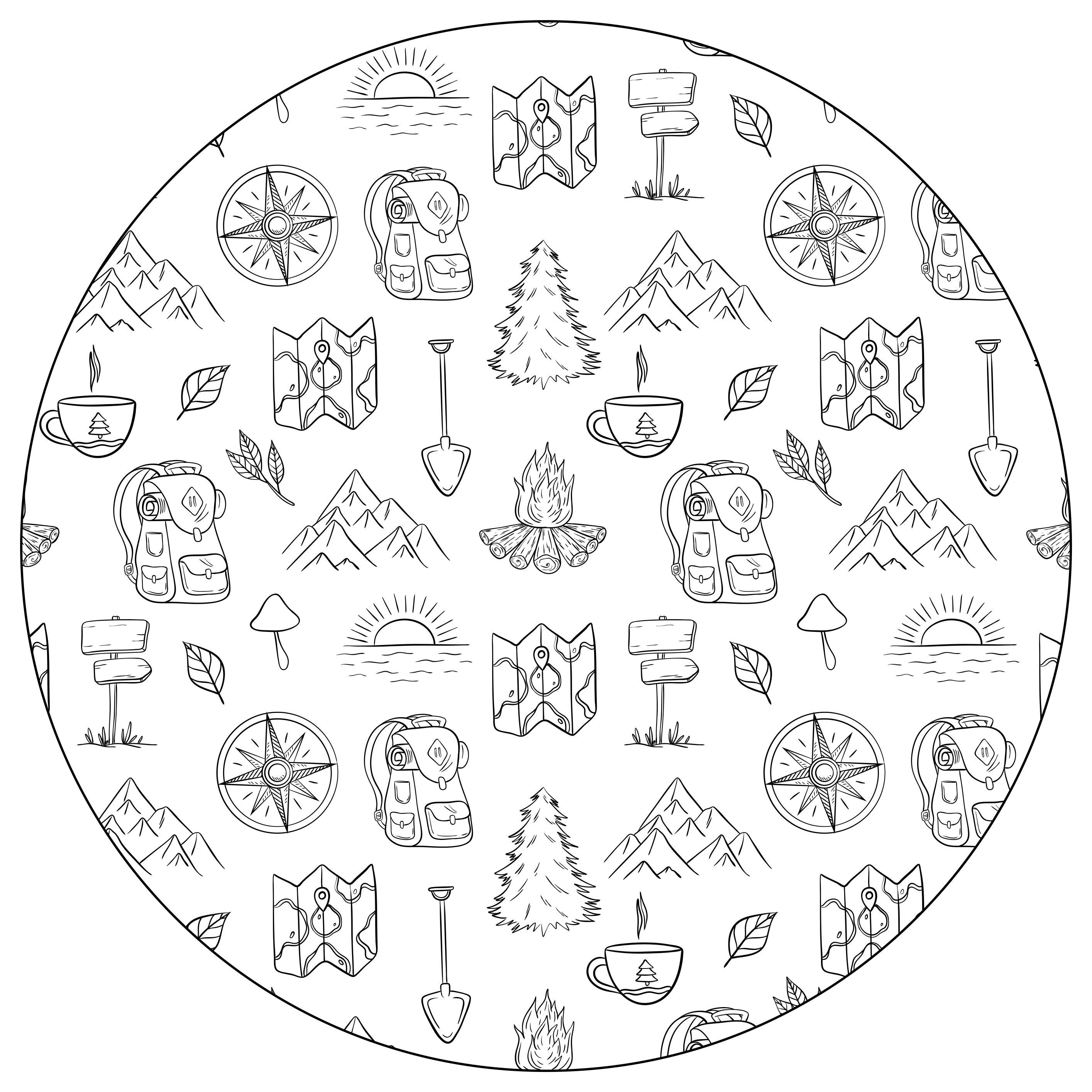 乙烯基地毯 露营探险图标 - TenStickers