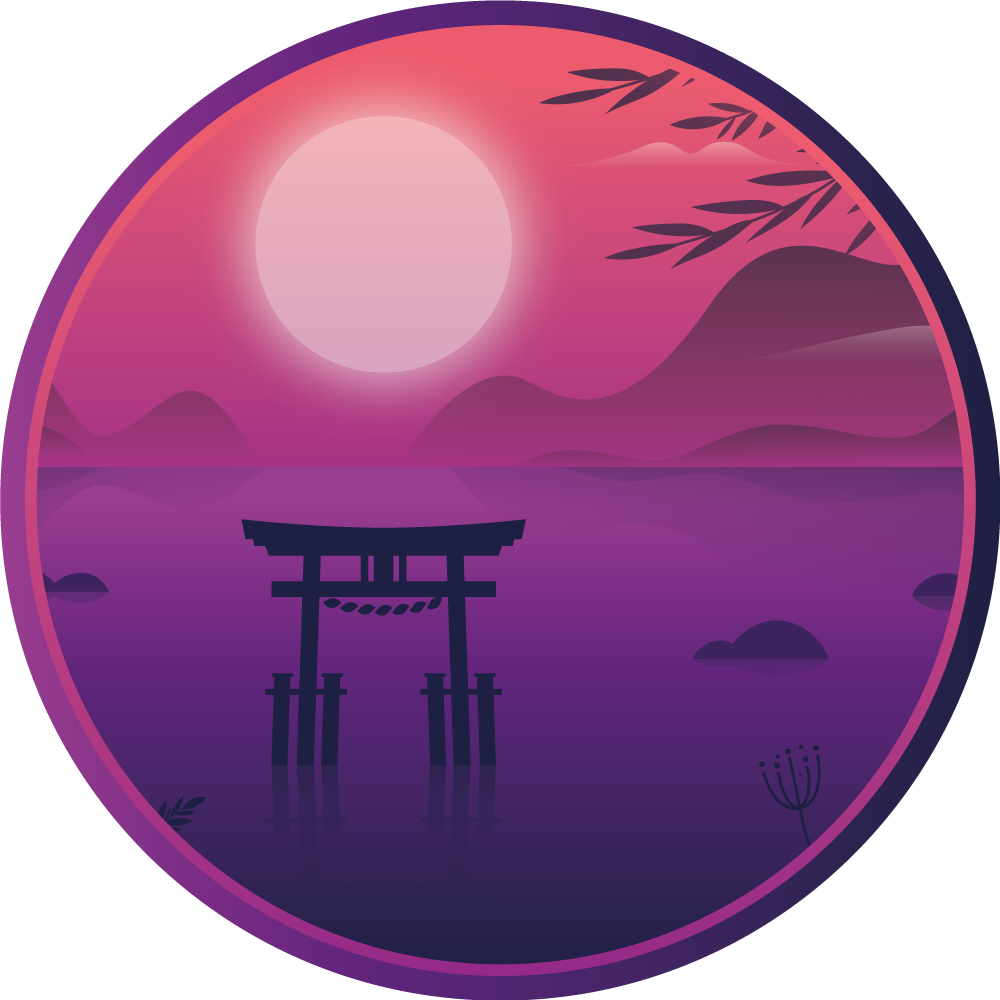 圆形乙烯基地毯宁静日落场景 - TenStickers