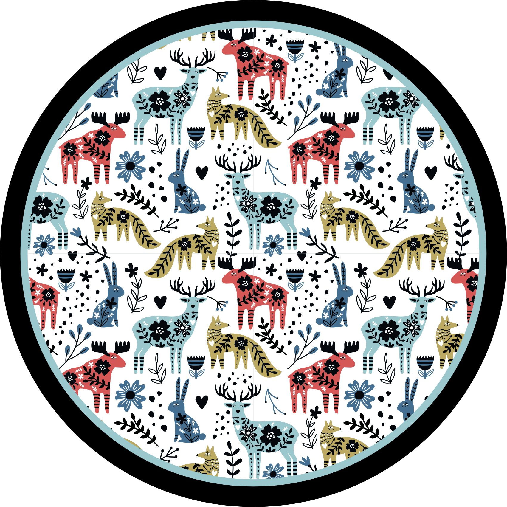 乙烯基地毯托儿所色彩斑斓的动物图案 - TenStickers