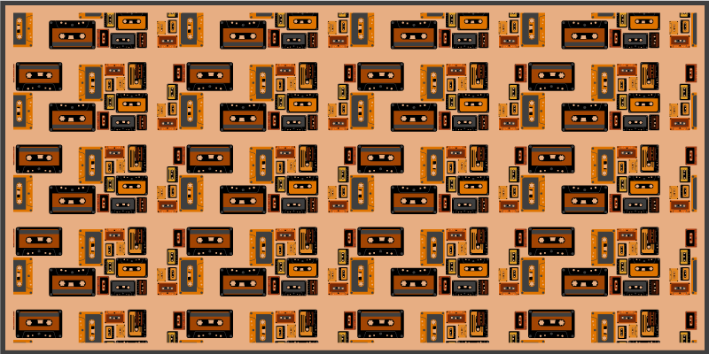 80 年代卡带图案复古地毯 - TenStickers