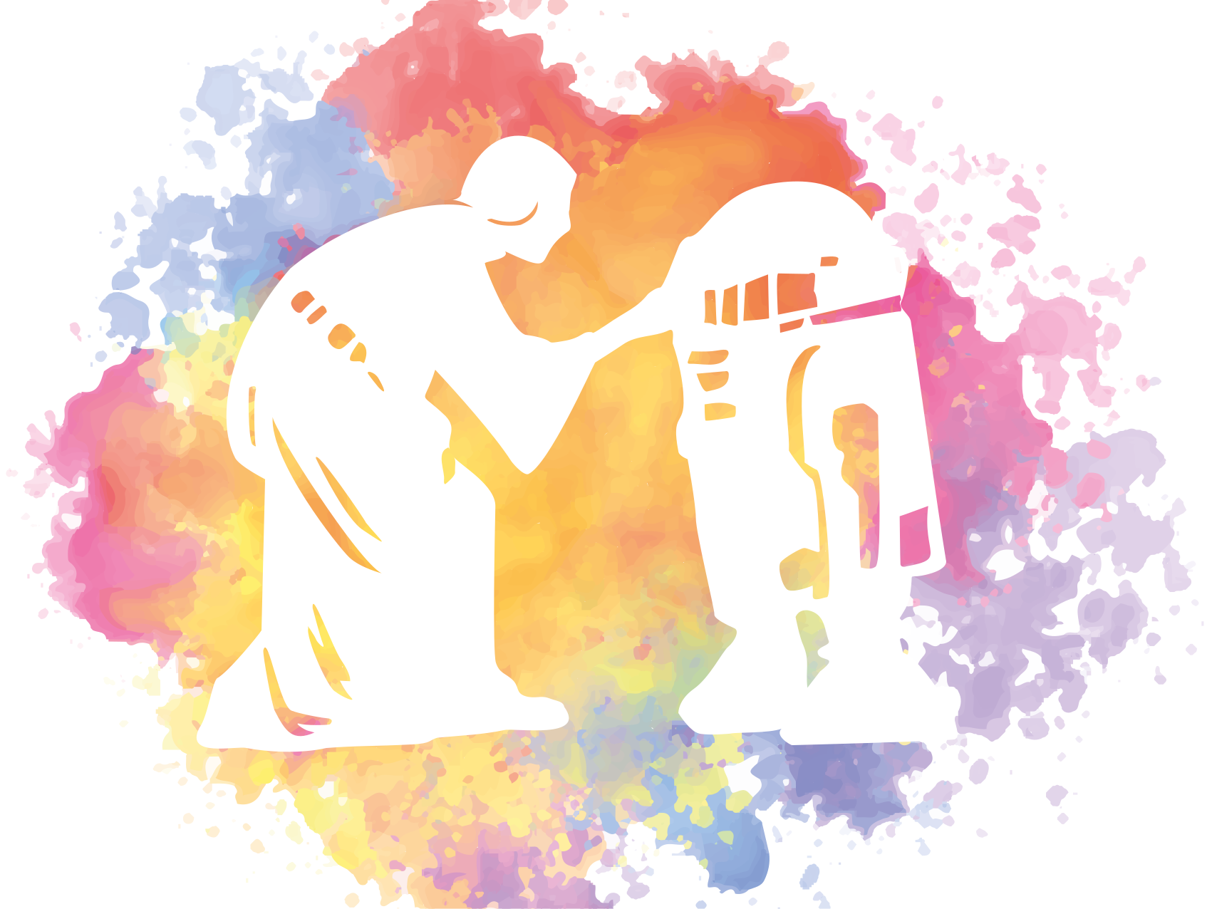 宇宙女孩颜色明亮的拼贴青少年乙烯基地毯 - TenStickers