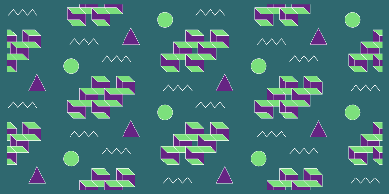 乙烯基复古地毯 彩色方块形状 - TenStickers