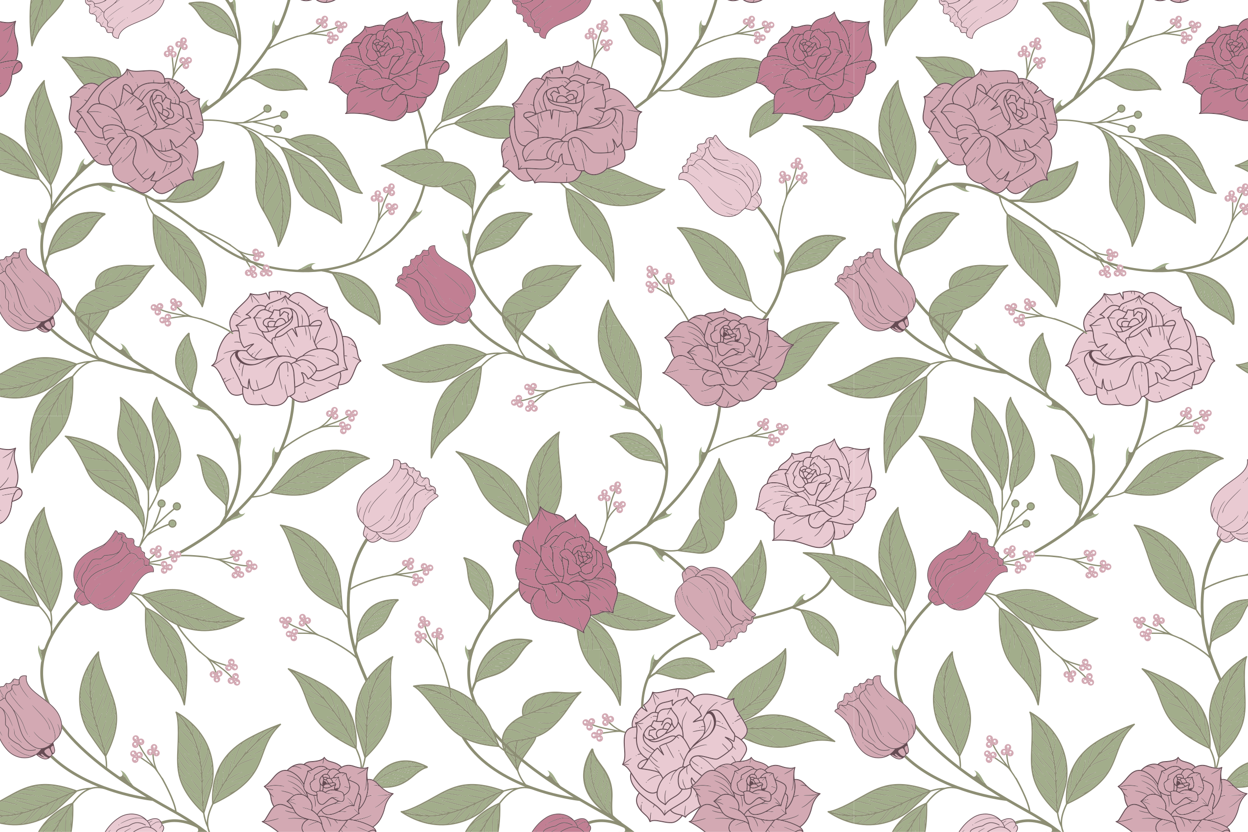 乙烯基花草地毯优雅花园图案 - TenStickers