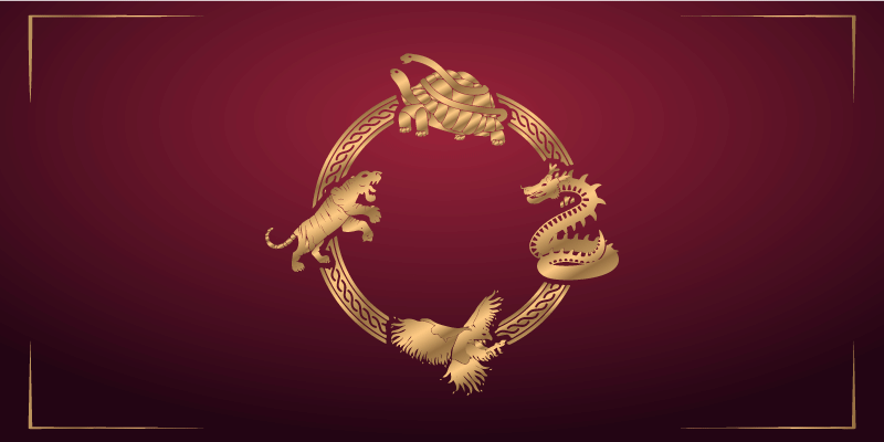 民族乙烯基地毯金色生肖圆圈 - TenStickers