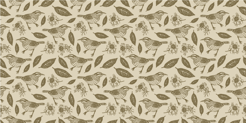 乙烯基地毯特性与迷人鸟类图案相结合 - TenStickers