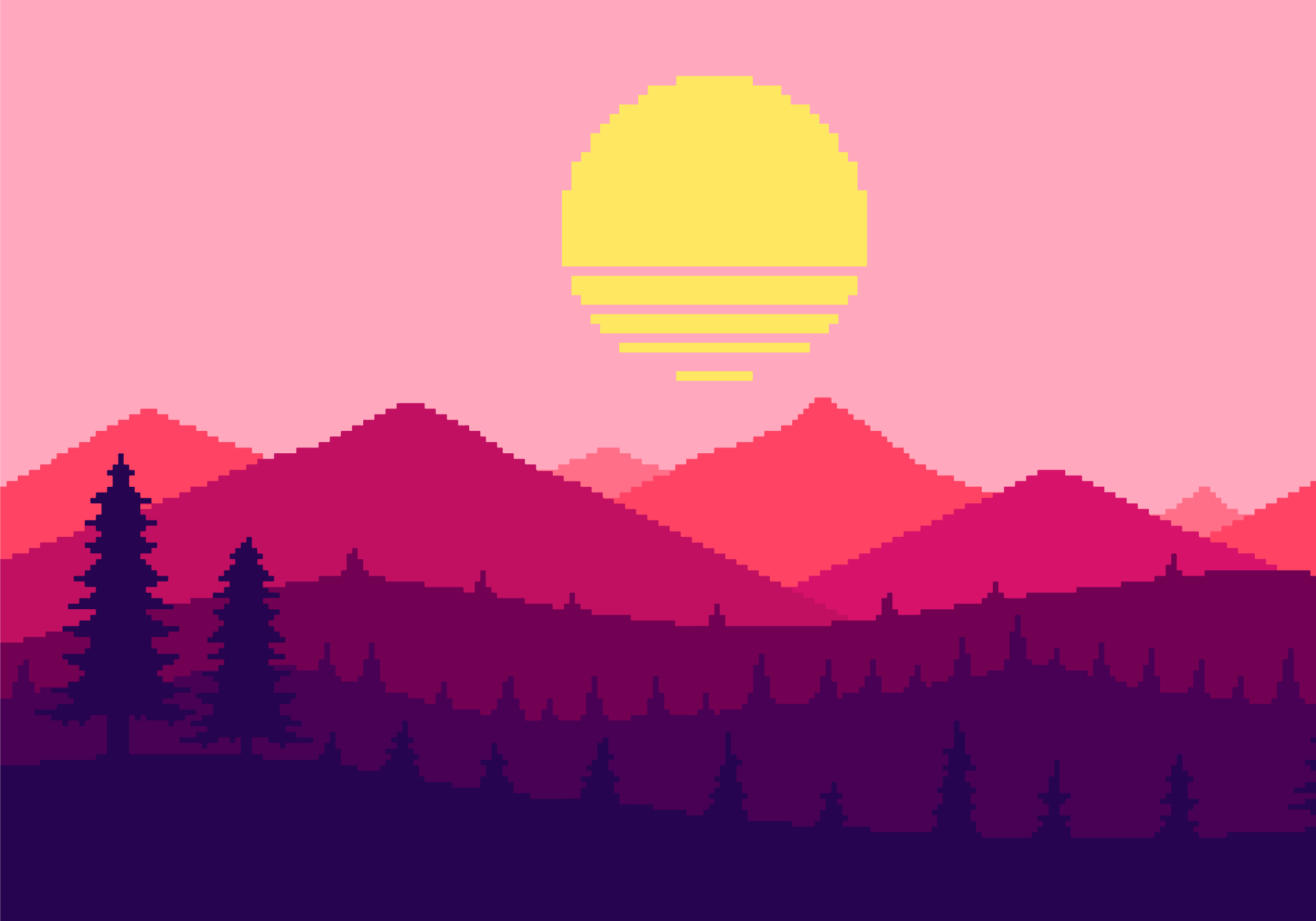 乙烯基地毯特性为日落山景 - TenStickers