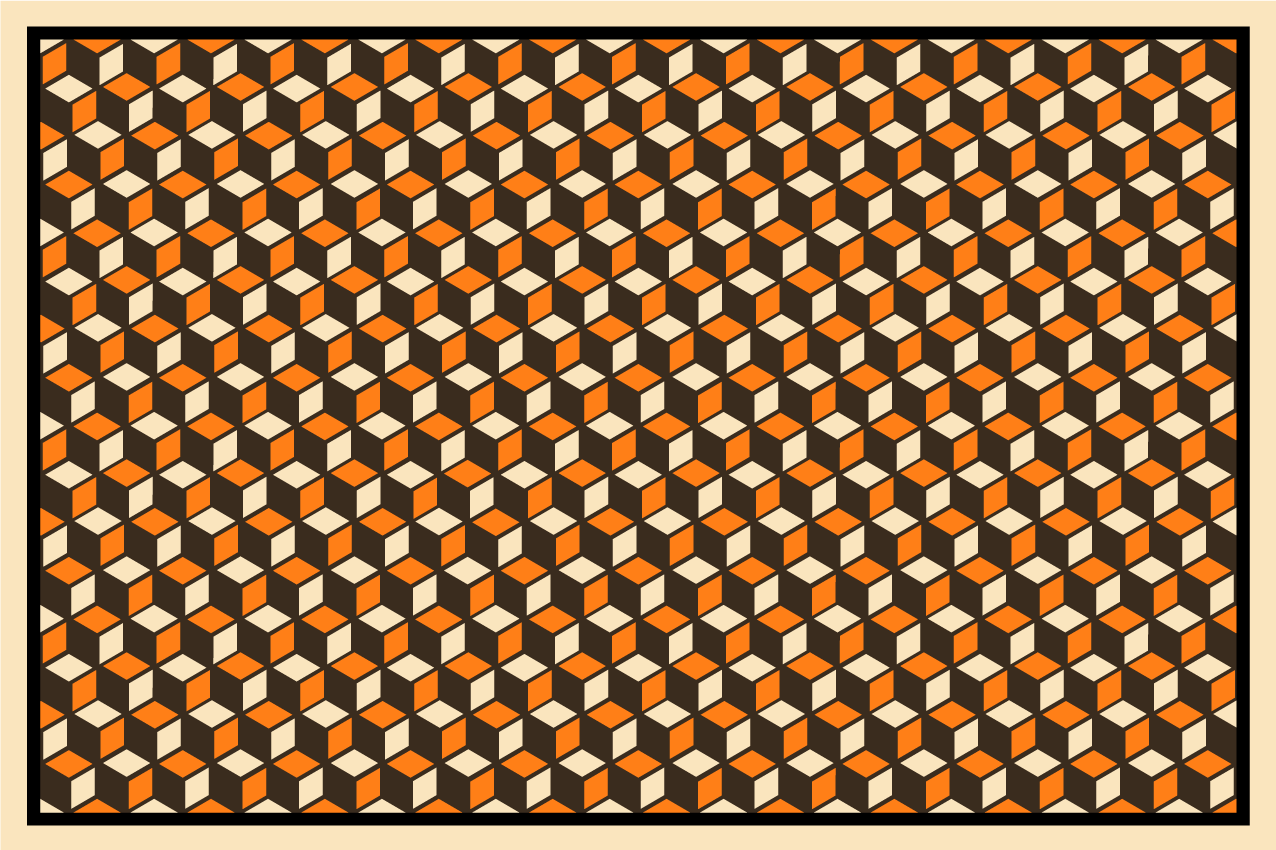 乙烯基地毯几何鲜艳六边形图案 - TenStickers